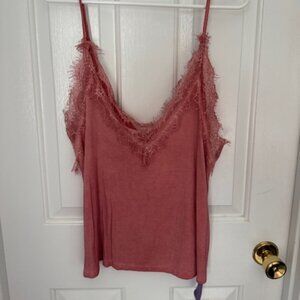 Cherry Pink Lace Camisole